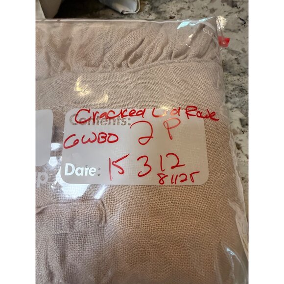 2 Wamsutta Vintage 1846 Beige Frayed Ruffle  Linen Euro Pillow Shams Boho Chic - Picture 15 of 15